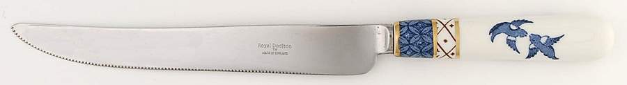Real Old Willow Cake Knife/Server with Stainless Blade by Royal Doulton-1