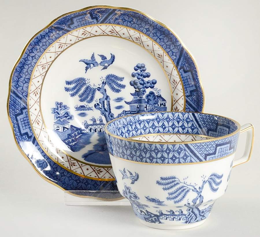 Real Old Willow Breakfast Cup & Saucer Set by Royal Doulton-1