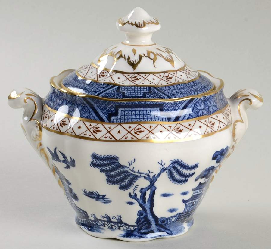Real Old Willow Sugar Bowl & Lid by Royal Doulton-1