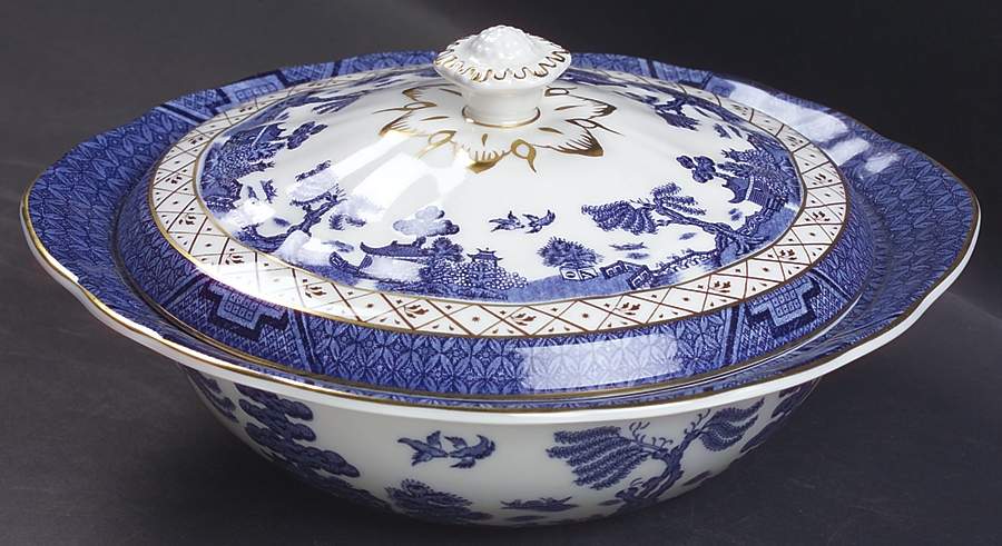 Real Old Willow Round Covered Vegetable by Royal Doulton-1