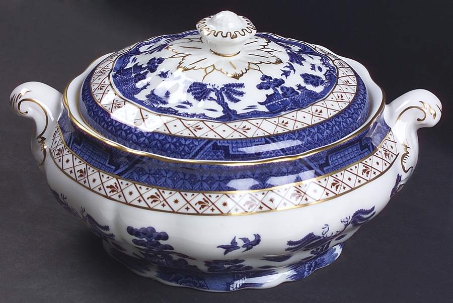 Real Old Willow Round Covered Vegetable by Royal Doulton-1