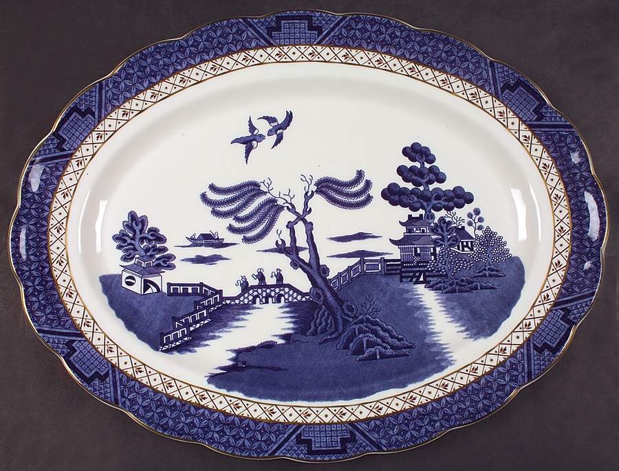Real Old Willow 16" Oval Serving Platter by Royal Doulton-1