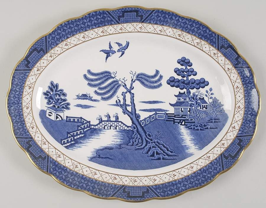 Real Old Willow 13" Oval Serving Platter by Royal Doulton-1