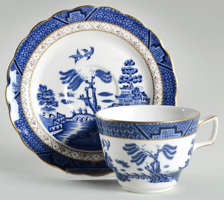 Real Old Willow Breakfast Cup & Saucer Set by Royal Doulton-1