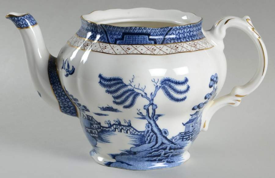 Real Old Willow Teapot No Lid by Royal Doulton-1