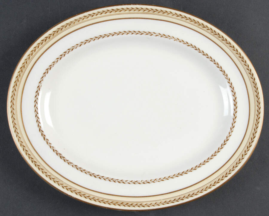 The Repton (Gold Trim) 10" Oval Serving Platter by Royal Doulton-1