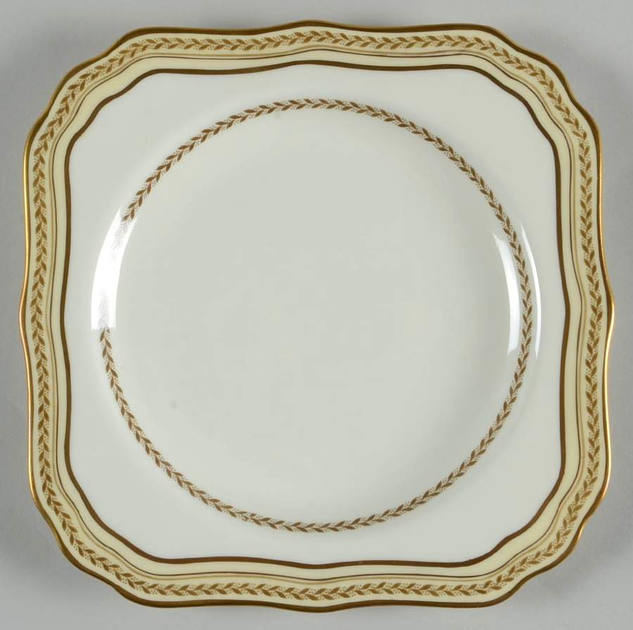 The Repton (Gold Trim) Square Salad Plate by Royal Doulton-1
