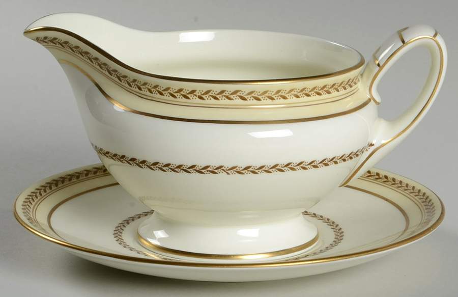The Repton (Gold Trim) Gravy Boat & Underplate by Royal Doulton-1