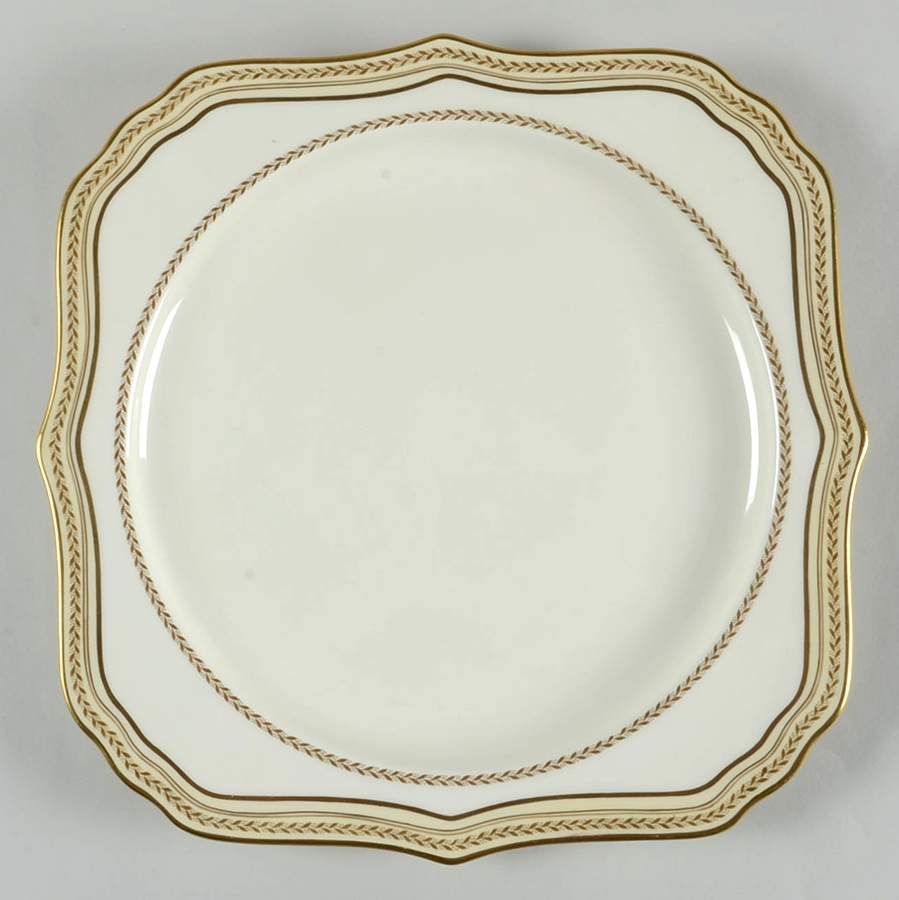 The Repton (Gold Trim) Square Cake Plate by Royal Doulton-1