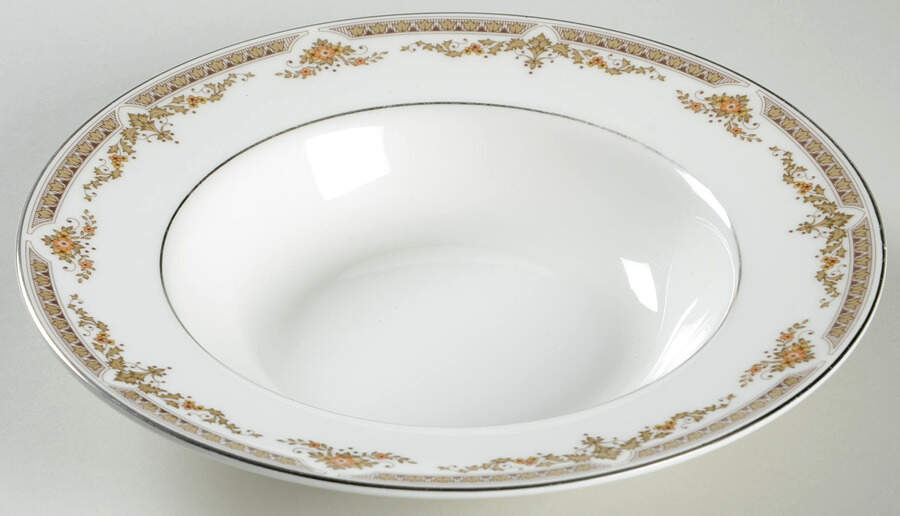 Repton (Platinum Trim) Large Rim Soup Bowl by Royal Doulton-1