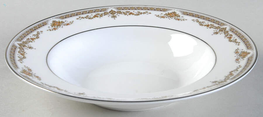 Repton (Platinum Trim) Rim Soup Bowl by Royal Doulton-1