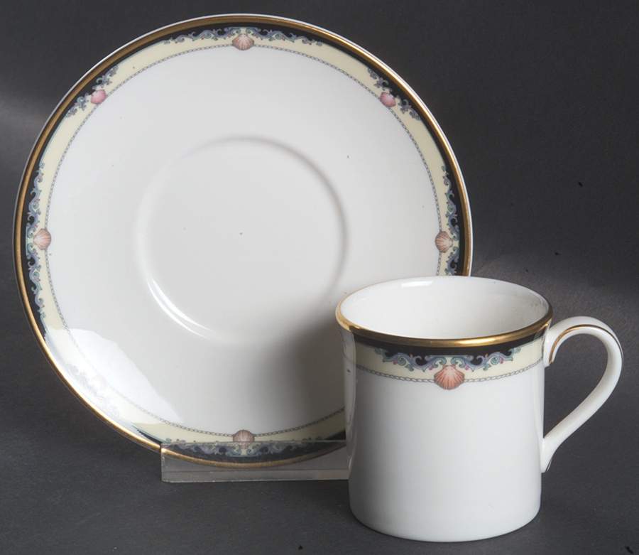Rhodes Flat Demitasse Cup & Saucer Set by Royal Doulton-1