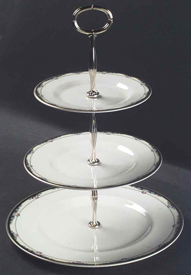 Rhodes 13 7/8"-14 1/4" 3-Tiered Serving Tray(DP,SP,BB) HC by Royal Doulton-1