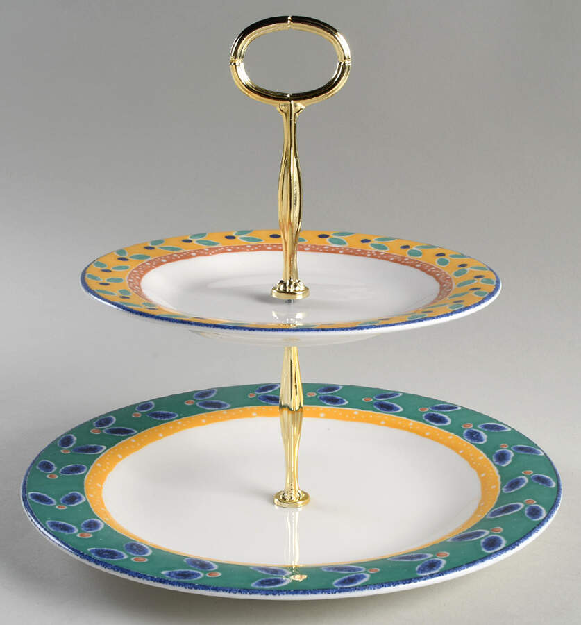 Rio 6 5/8"-10"  2 Tiered Serving Tray (Dp, Sp) HC by Royal Doulton-1
