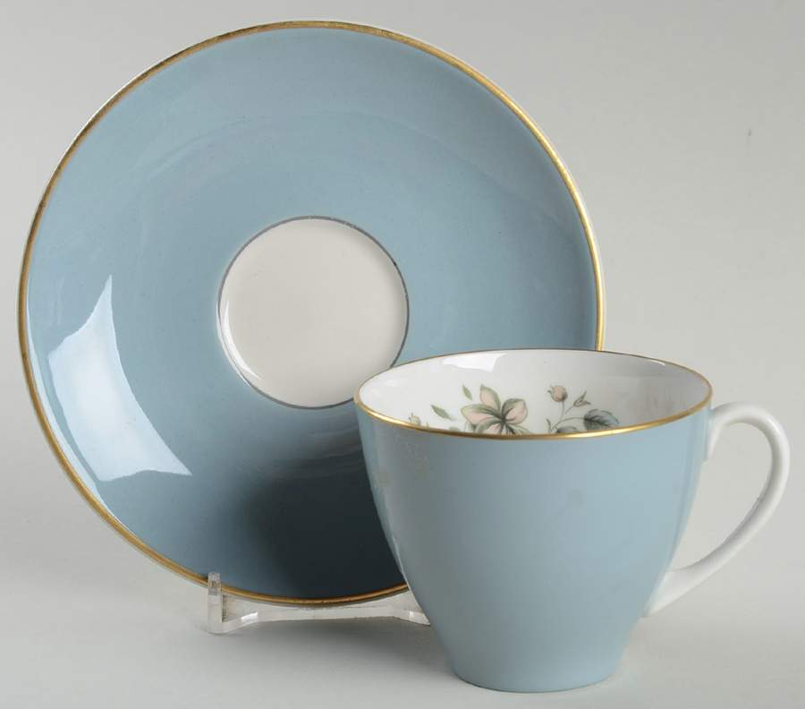 Rose Elegans Flat Demitasse Cup & Saucer Set by Royal Doulton-1