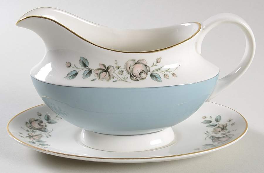 Rose Elegans Gravy Boat & Underplate by Royal Doulton-1