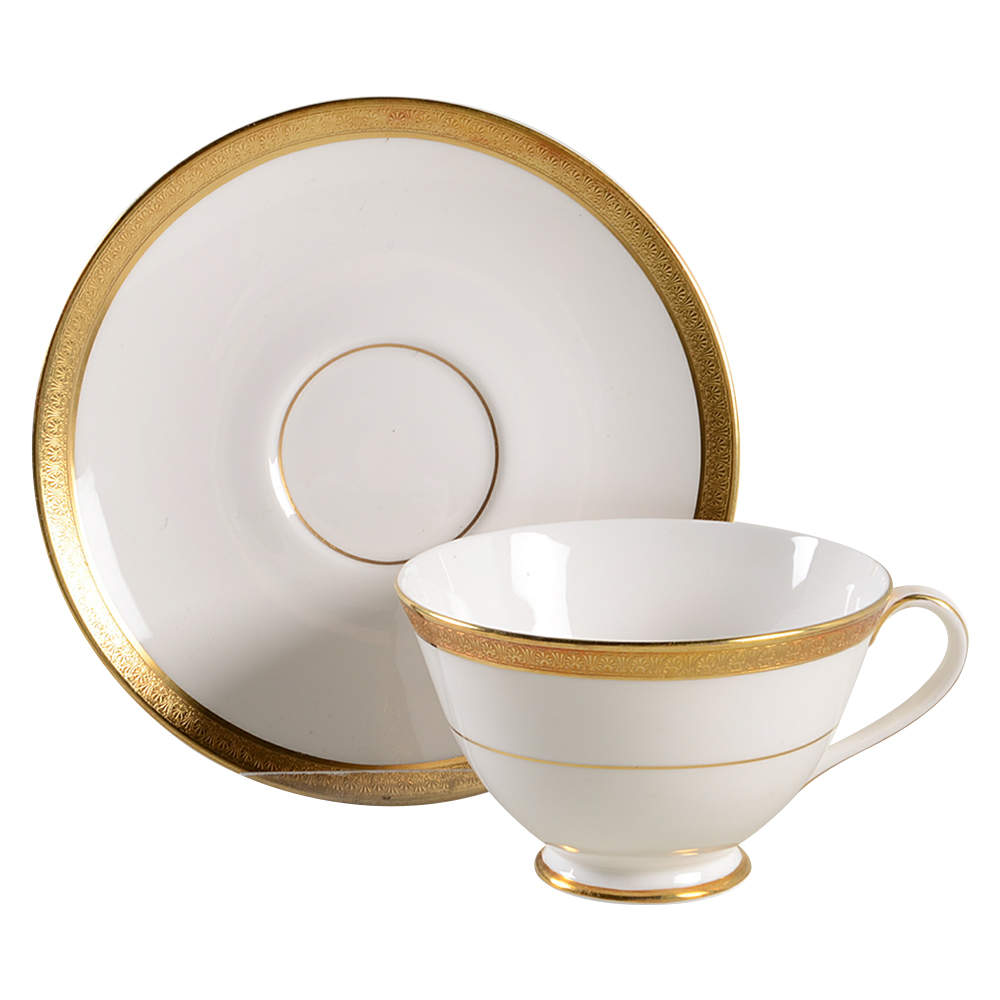 Royal Gold Footed Cup & Saucer Set by Royal Doulton-1