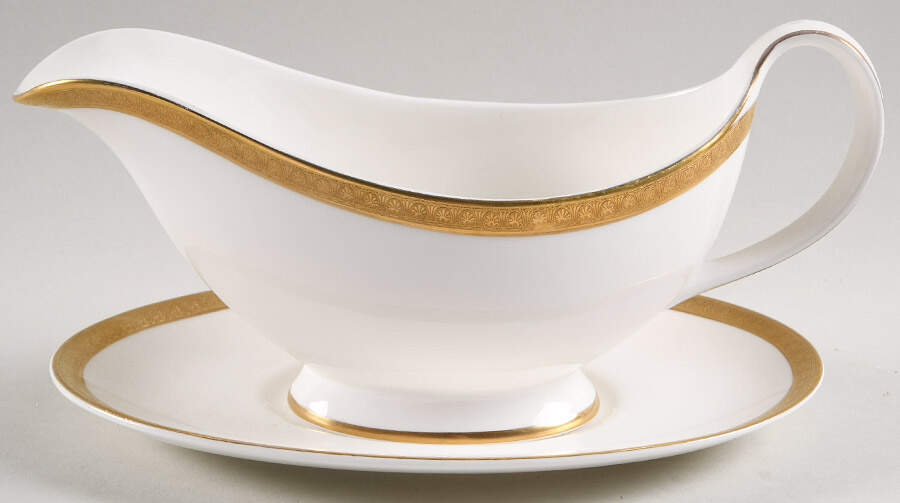 Royal Gold Gravy Boat & Underplate by Royal Doulton-1