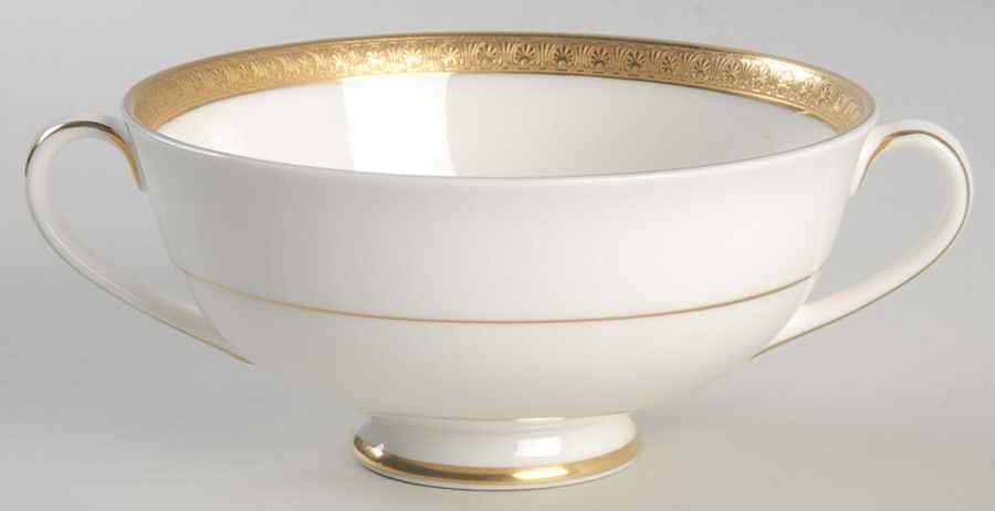 Royal Gold Footed Cream Soup Bowl by Royal Doulton-1