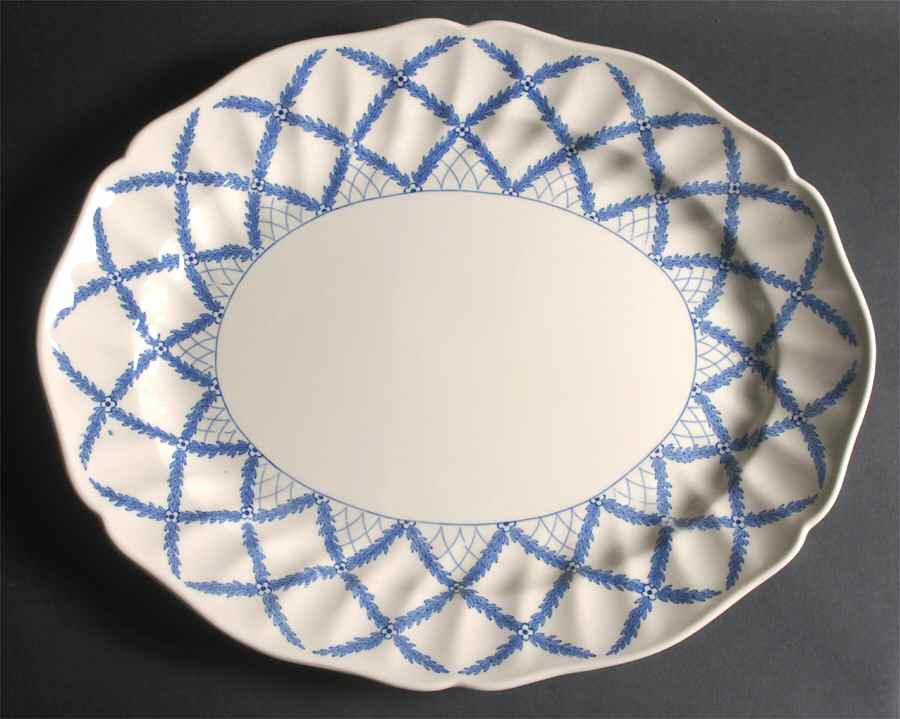 Romney Blue 17" Oval Serving Platter by Royal Doulton-1