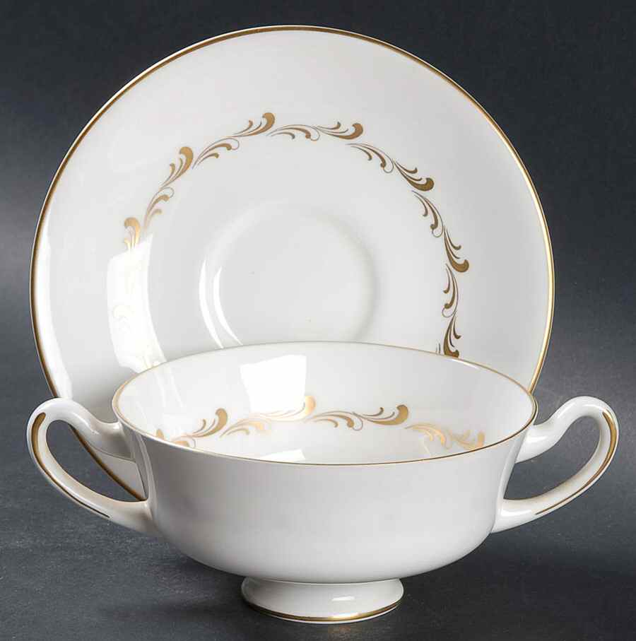 Rondo Footed Cream Soup Bowl & Cup Saucer (SAUM2) by Royal Doulton-1