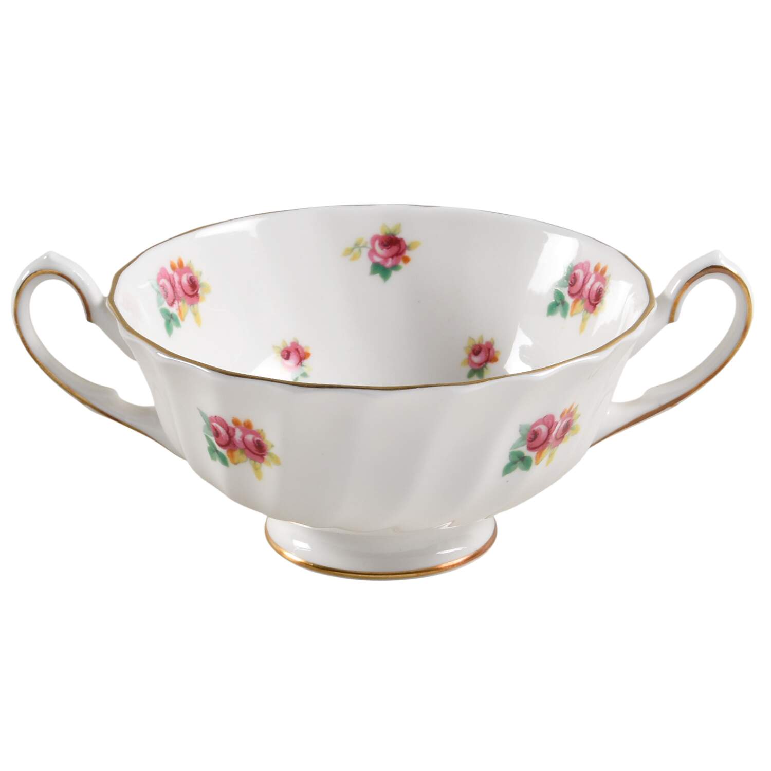 Rosebud Footed Cream Soup Bowl by Royal Doulton-1