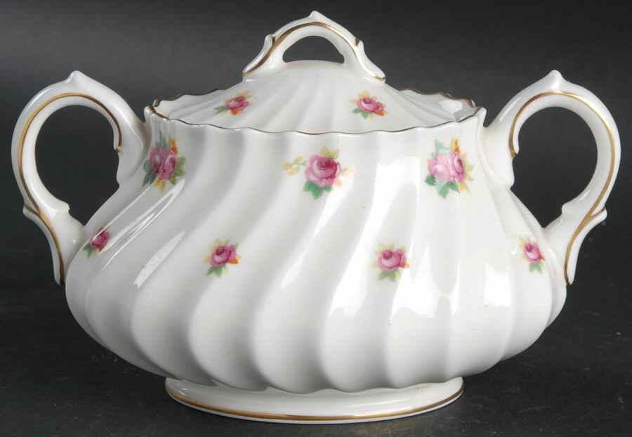 Rosebud Sugar Bowl & Lid by Royal Doulton-1