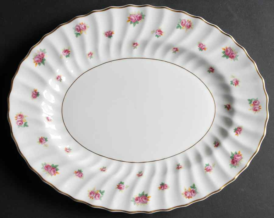 Rosebud 12" Oval Serving Platter by Royal Doulton-1