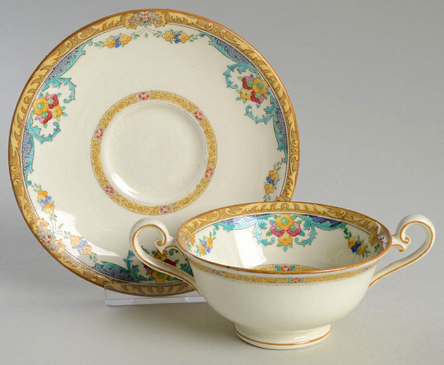 The Roxbury Footed Bouillon Cup & Saucer by Royal Doulton-1