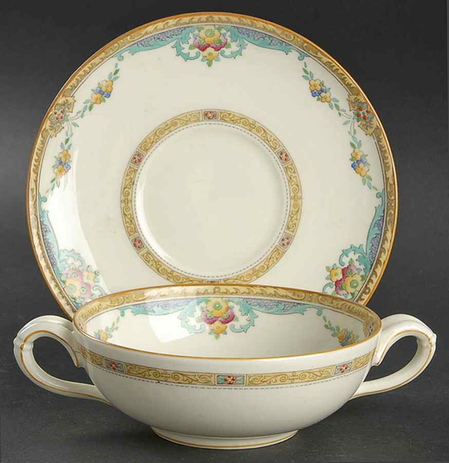 The Roxbury Flat Cream Soup Bowl & Saucer Set by Royal Doulton-1