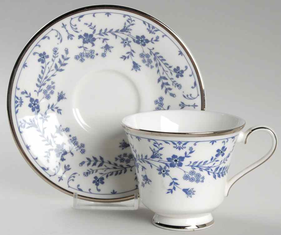 Sapphire Blossom Footed Cup & Saucer Set by Royal Doulton-1
