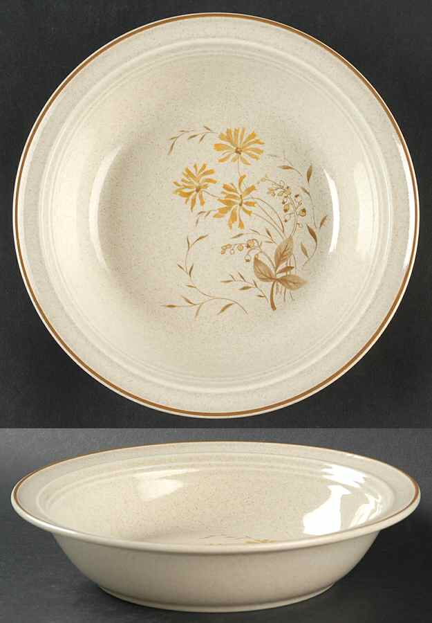 Sandsprite (Single Line Brown Trim) Rim Soup Bowl by Royal Doulton-1