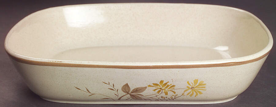 Sandsprite (Double Line Brown Trim) 10'' Oblong Roaster by Royal Doulton-1