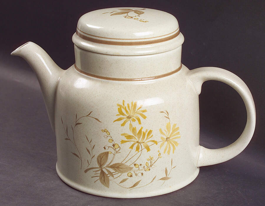 Sandsprite (Double Line Brown Trim) Teapot & Lid by Royal Doulton-1