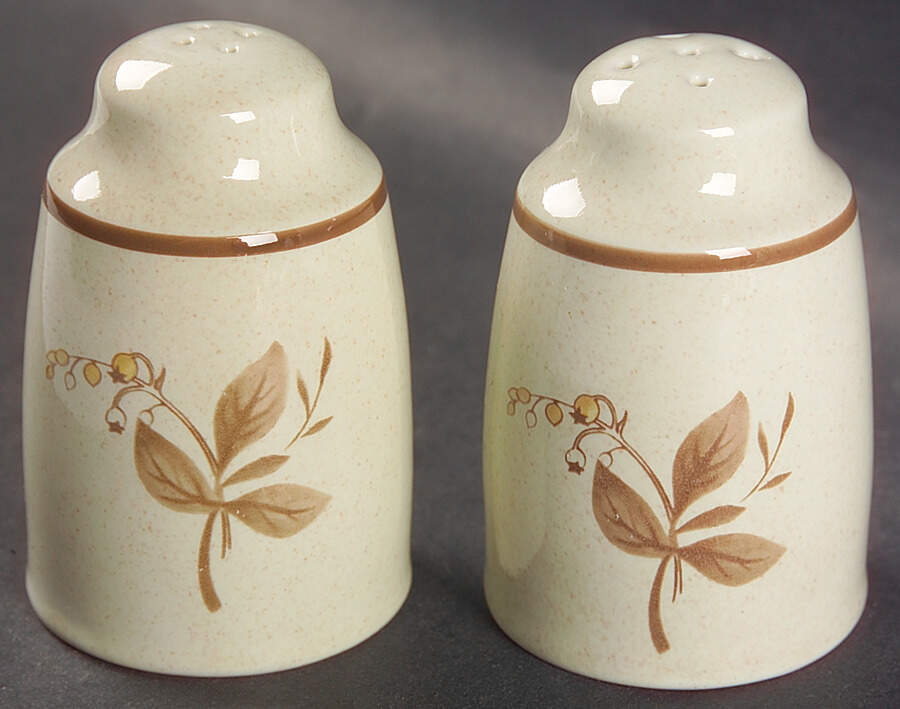 Sandsprite (Double Line Brown Trim) Salt & Pepper Set by Royal Doulton-1