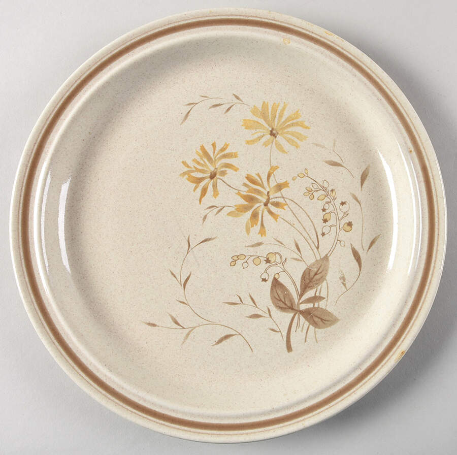 Sandsprite (Double Line Brown Trim) Dinner Plate by Royal Doulton-1
