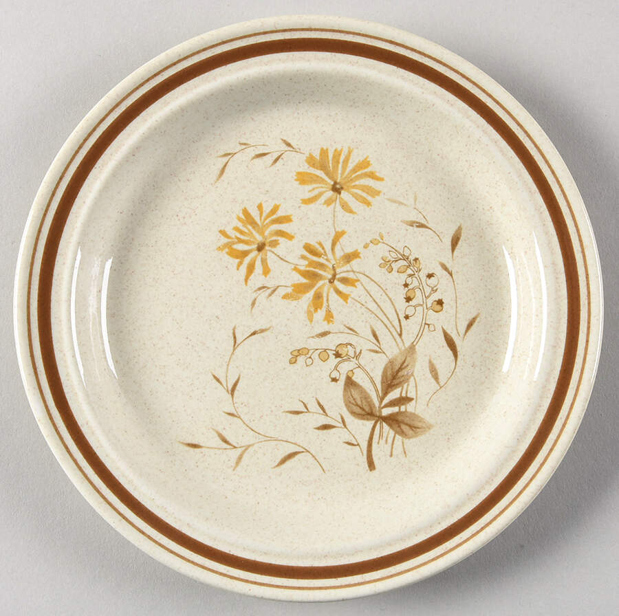 Sandsprite (Double Line Brown Trim) Bread & Butter Plate by Royal Doulton-1