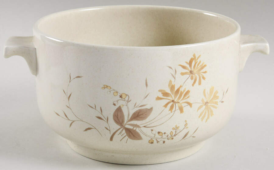 Sandsprite (Double Line Brown Trim) 2.5 Qt Round Covered Casserole No Lid by Royal Doulton-1