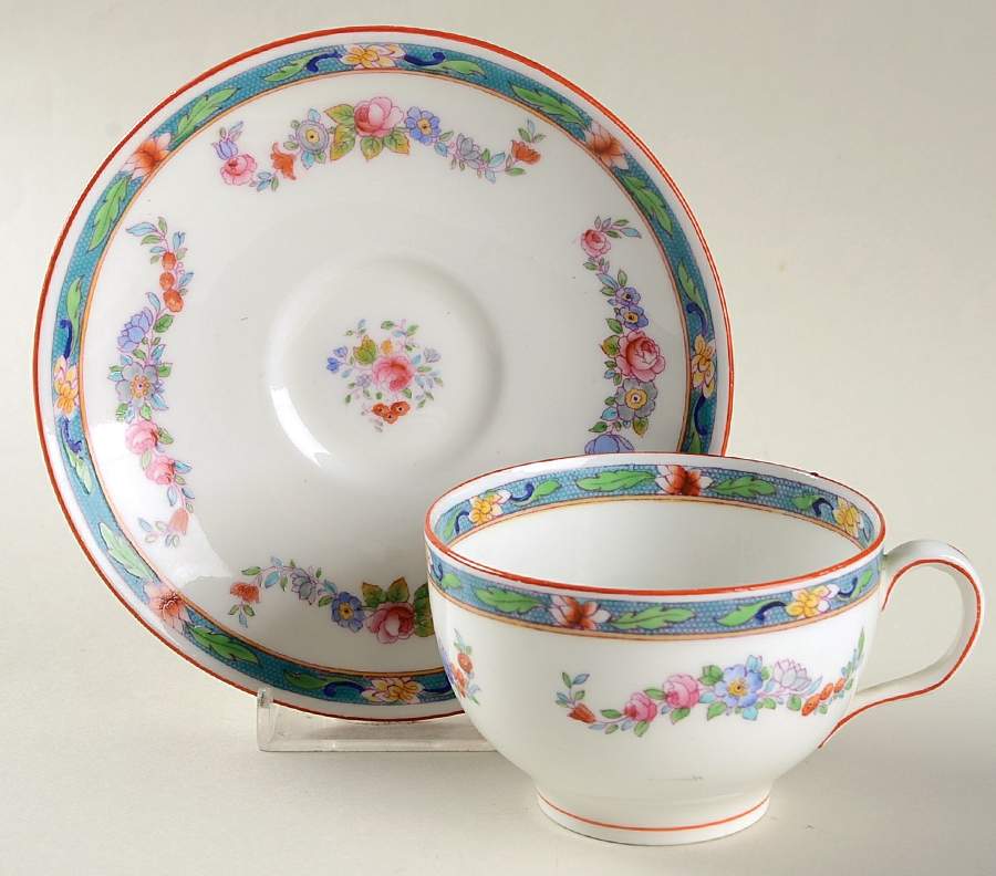 Satsuma Flat Cup & Saucer Set by Royal Doulton-1
