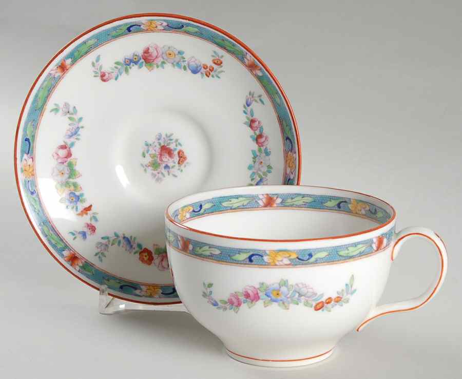 Satsuma Footed Cup & Saucer Set by Royal Doulton-1