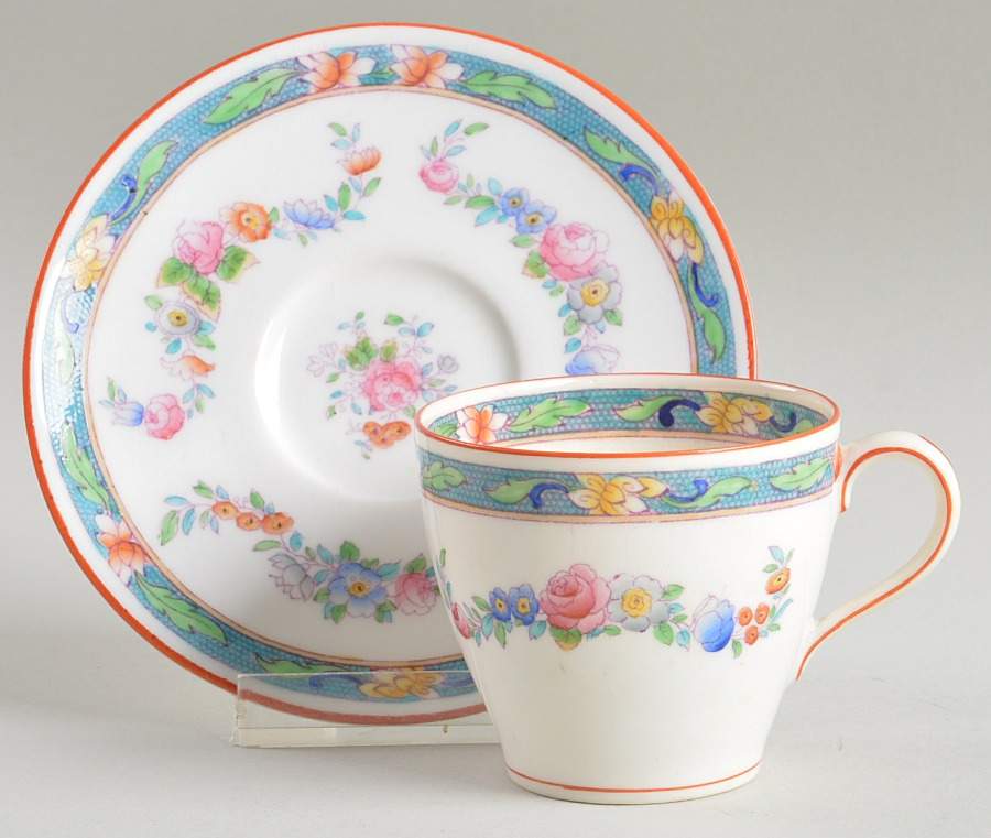 Satsuma Flat Demitasse Cup & Saucer Set by Royal Doulton-1