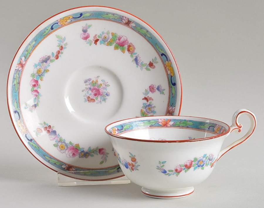 Satsuma Footed Cup & Saucer Set by Royal Doulton-1