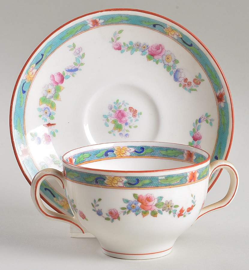 Satsuma Flat Bouillon Cup & Saucer by Royal Doulton-1