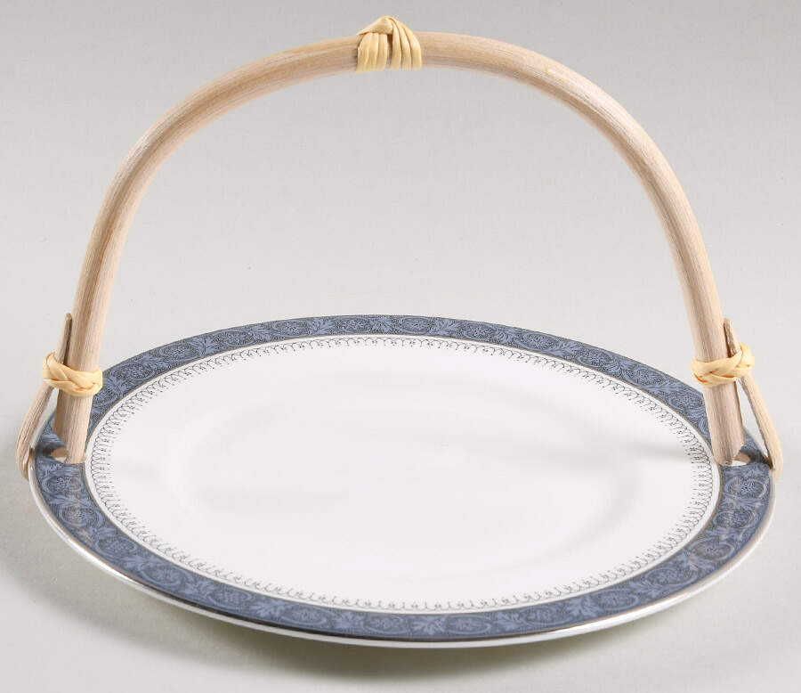 Sherbrooke 5 3/8"-5 5/8" Bamboo Handled Serving Plate  HC by Royal Doulton-1