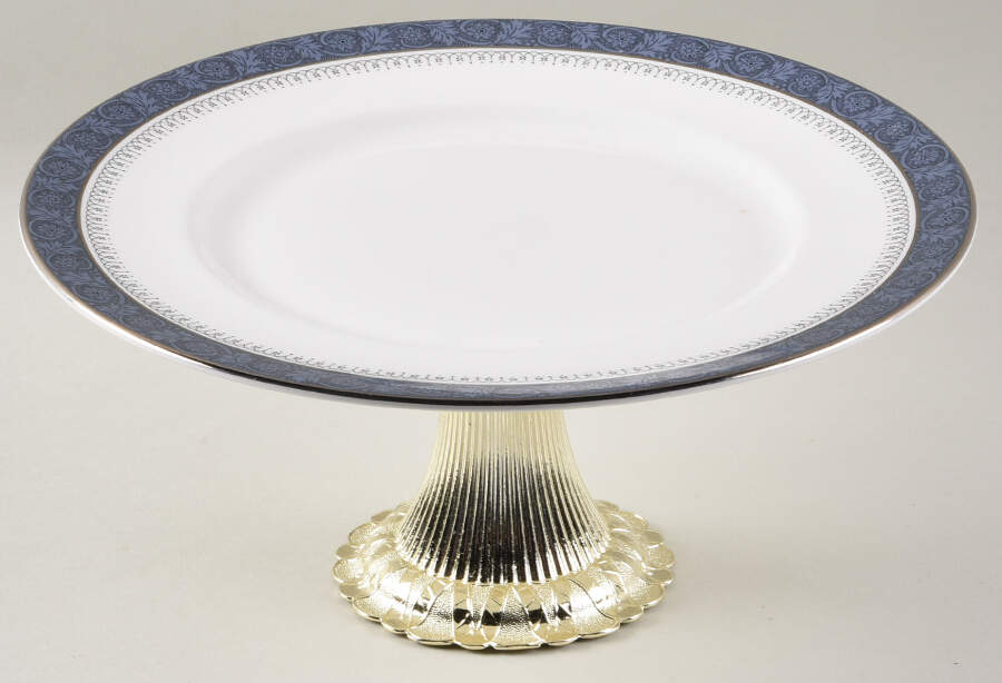 Sherbrooke Cake Stand with 4"-5" Metal Pedestal  Hc by Royal Doulton-1
