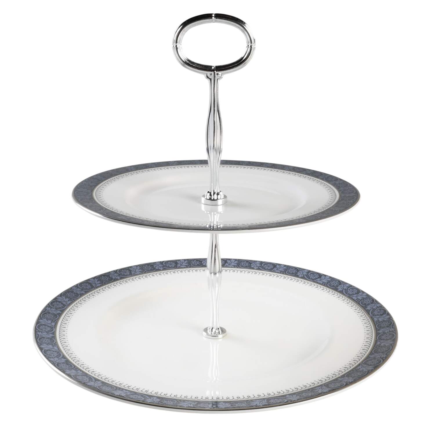 Sherbrooke 6 5/8"-10"  2 Tiered Serving Tray (Dp, Sp) HC by Royal Doulton-1