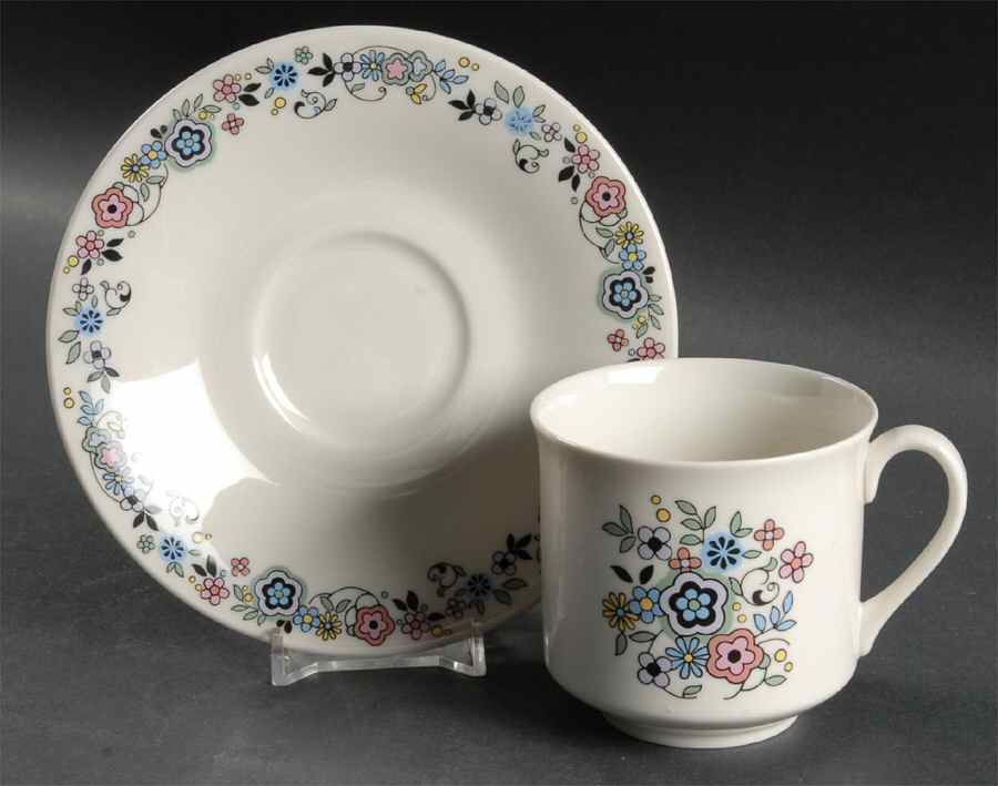 Sherwood Flat Cup & Saucer Set by Royal Doulton-1