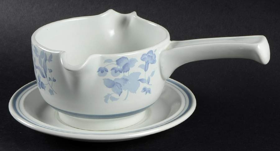 Shadow Play Stick Handle Gravy Boat & Saucer by Royal Doulton-1
