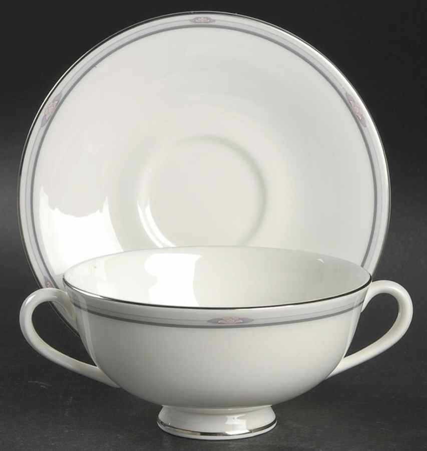 Simplicity Footed Cream Soup Bowl & Saucer Set by Royal Doulton-1