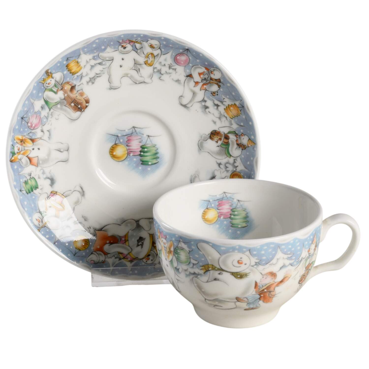 Snowman Flat Cup & Saucer Set by Royal Doulton-1